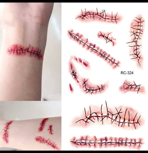 Self Stitched Up Scar Adult Red Self Stitched Up Scar Adult Red