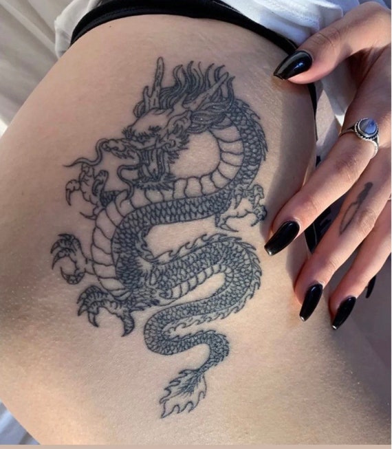 Buy Temporary Tattoo Chinese Dragon Fake Body Art Sticker Waterproof Online  in India - Etsy