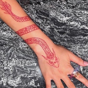 Wrap around dragon temporary tattoo