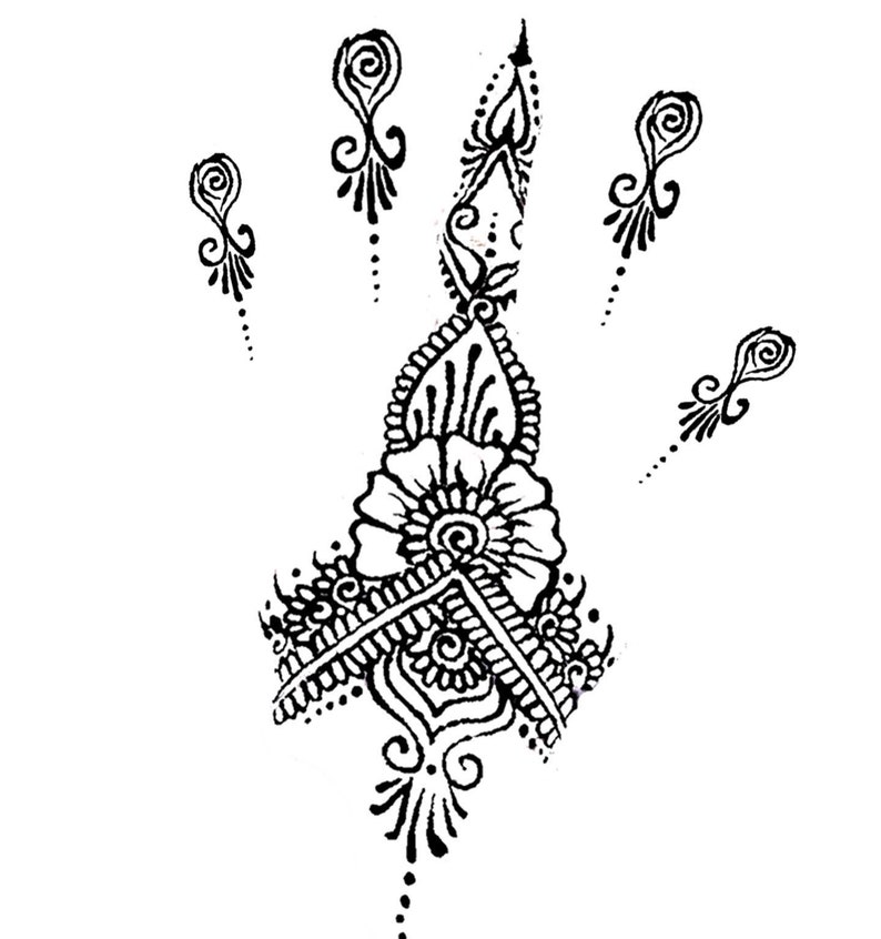 Hand henna temporary tattoo image 2