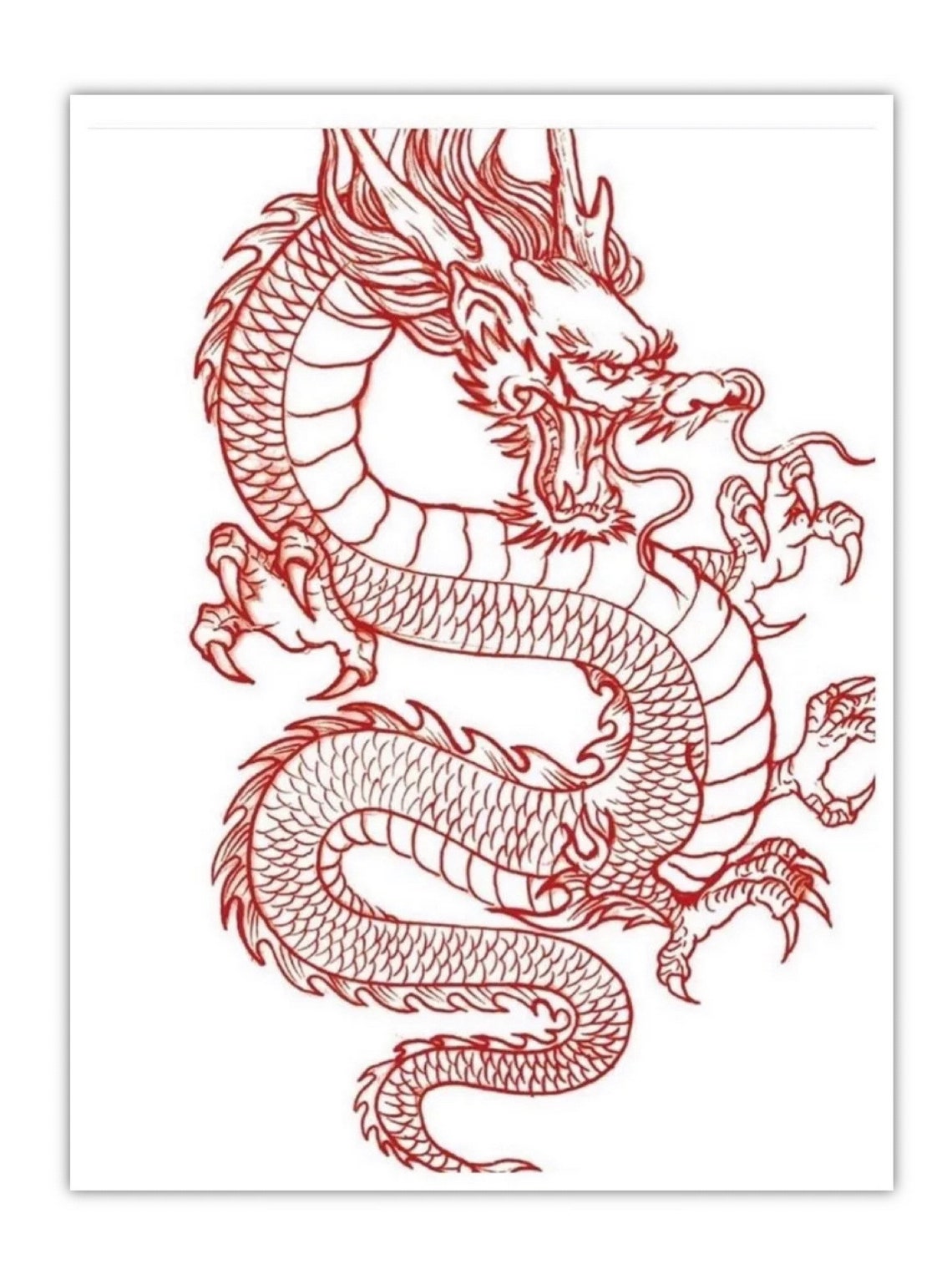 Red Dragon Temporary Tattoo/ Festival Accessories/ Fake Tattoo Etsy UK