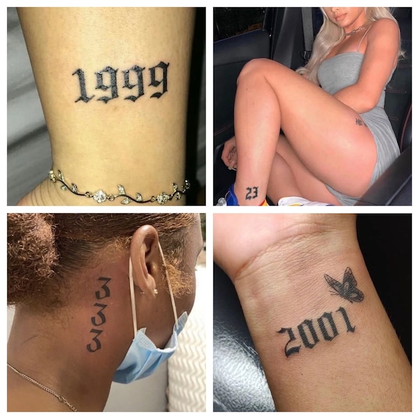 CUSTOMIZED Zahlen temporäres Tattoo