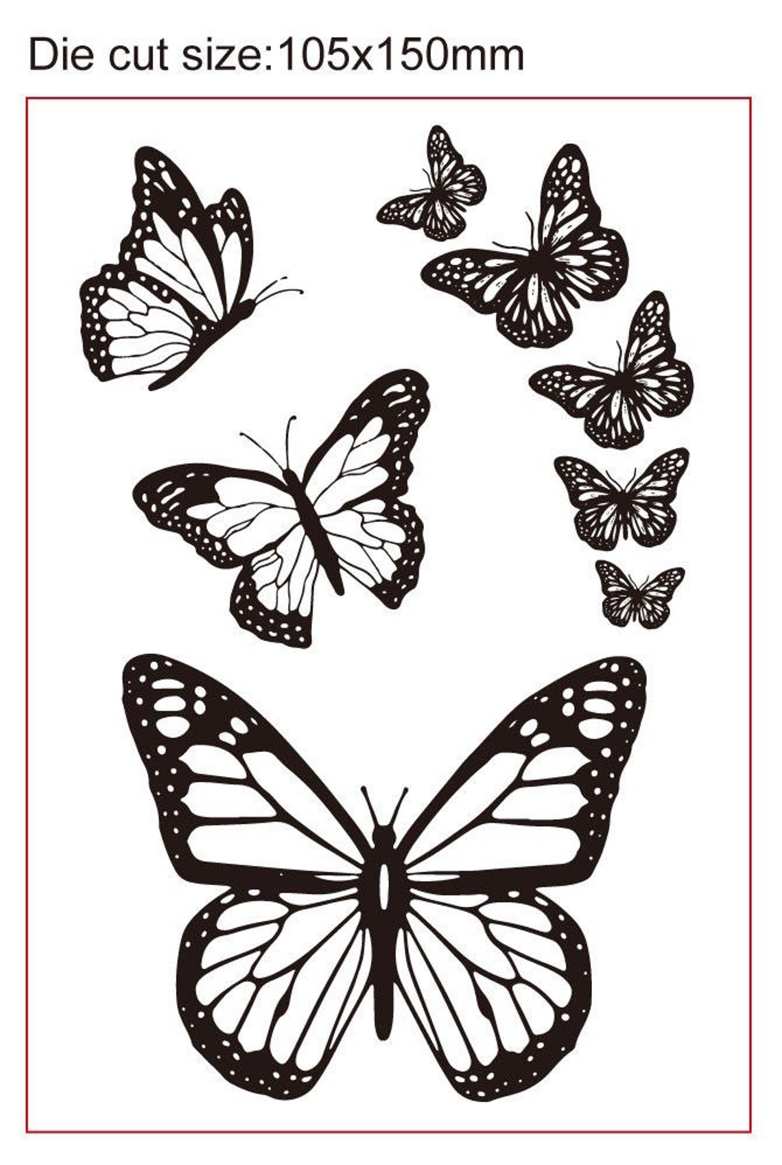 Butterfly Tattoo Fake Butterfly Tattoo Transfer Temporary Etsy UK