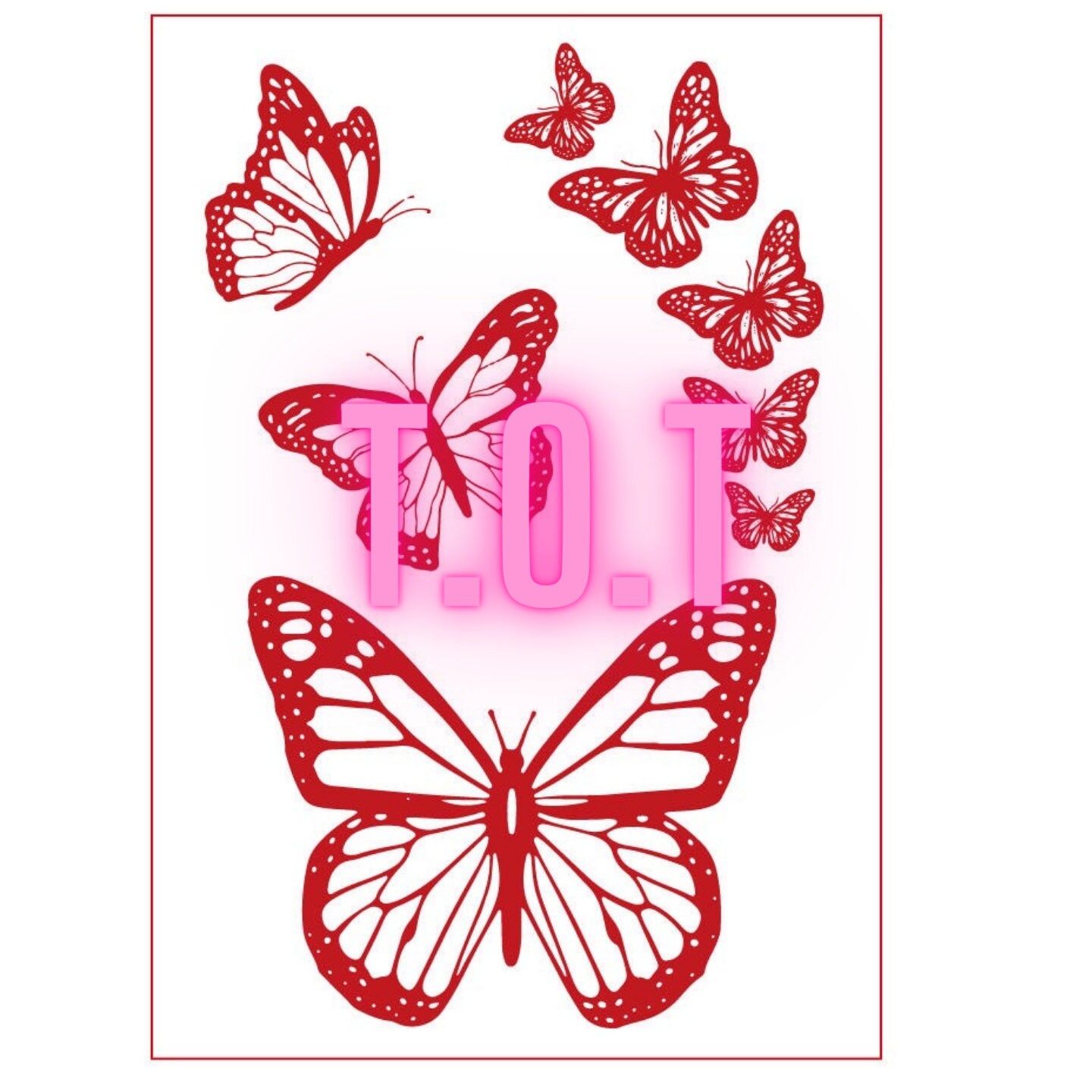 Red Butterflies Digital Print - Etsy