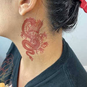 Red Chinese Dragon Temporary Tattoo – TattooIcon