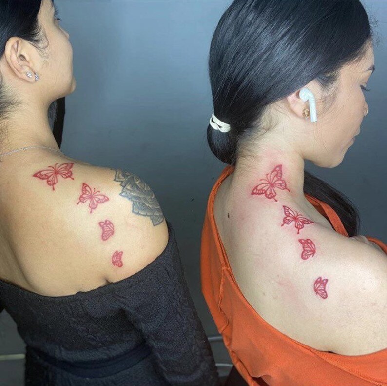 Butterfly Tattoo Fake Butterfly Tattoo Transfer Temporary Etsy UK