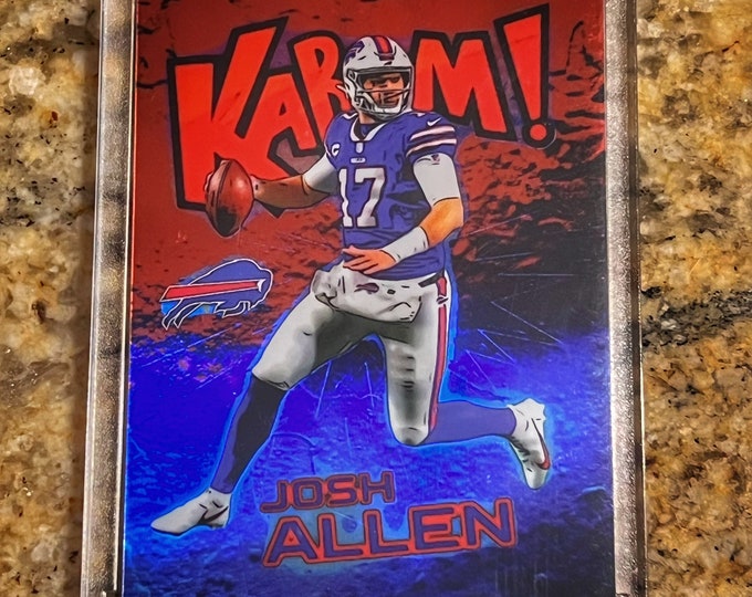 2022 Josh Allen Blue/red Marble Kaboom Refractor Etsy