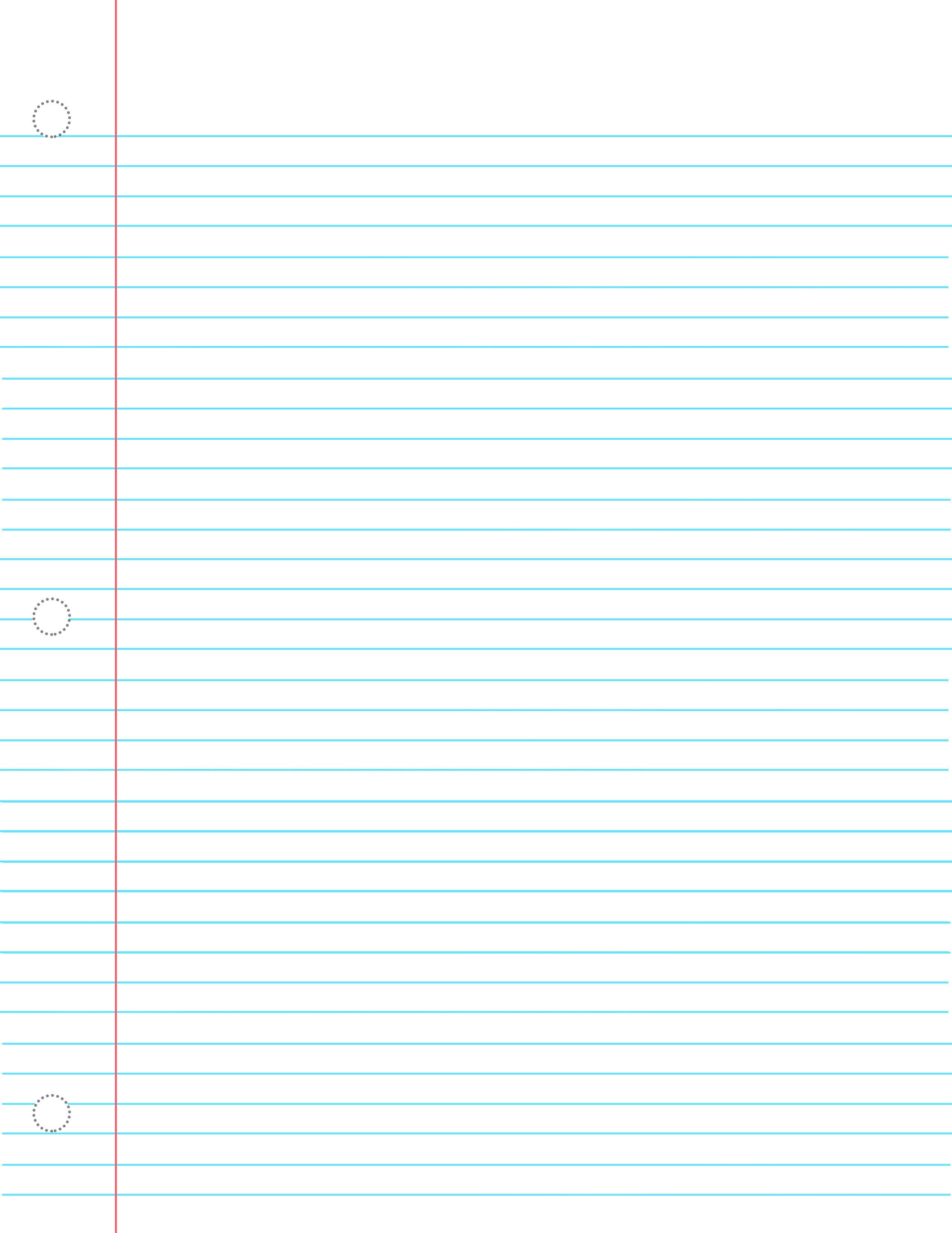 College Lined paper (with markings for hole punching)