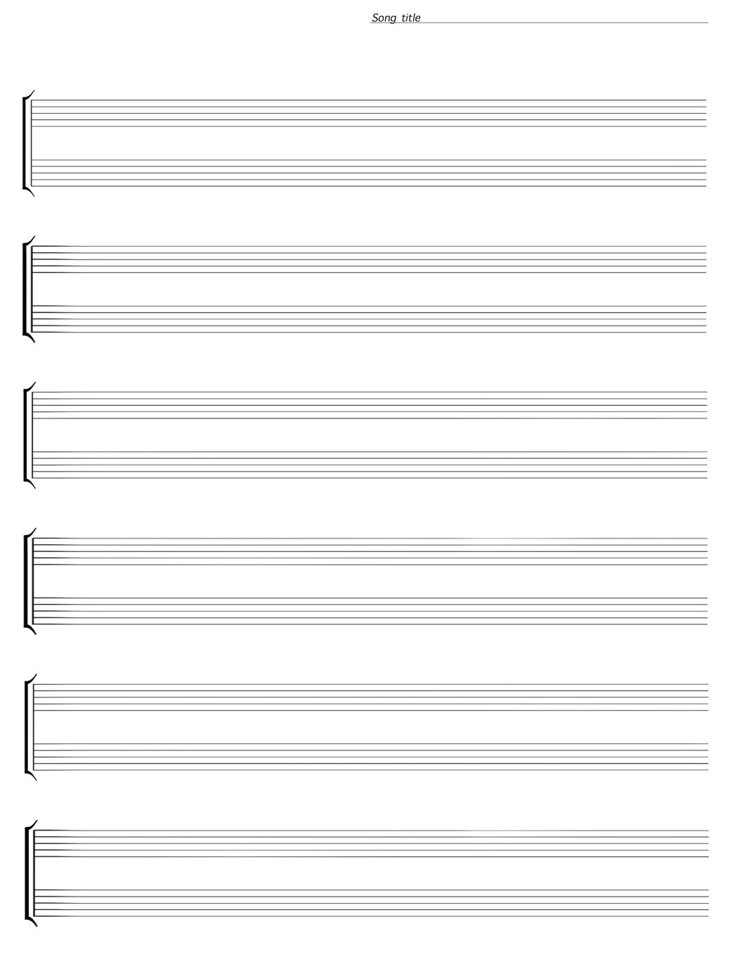 Staff Paper for Duets, Sheet Music Refill Etsy