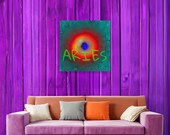 Bold Aries Impulse Poster, Vibrant Zodiac Energy Art Print