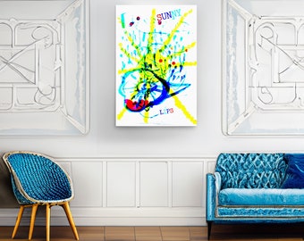 Sunny Lips 2 Poster - Vibrant Lip Art Print for Chic Wall Decor