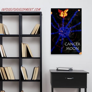 Cancer Moon Poster, Celestial Wall Art, Lunar Decor, Zodiac Astrology Gift, Night Sky Print, Home, Bedroom, Nursery, Office, infoselfdevelopment.com