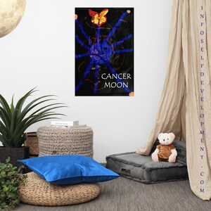 Cancer Moon Poster, Celestial Wall Art, Lunar Decor, Zodiac Astrology Gift, Night Sky Print, Home, Bedroom, Nursery, Office, infoselfdevelopment.com