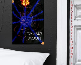 Taurus Moon - Zodiac - Digital Art - Astrology - Download Print