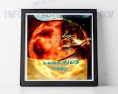 Aquarius Moon Digital Art Printable - Celestial Astrology Print - Mystical Home Décor