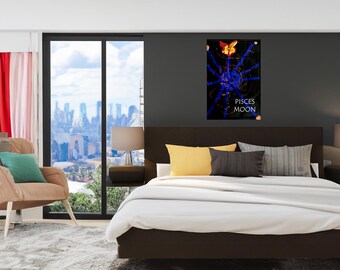 Pisces Moon - Zodiac - Digital Art - Astrology - Download Print
