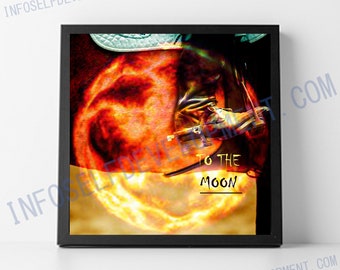 To The Moon - Digital Art Printable - Instant Download