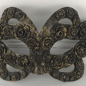 Black Masquerade Ball Mask, Party Mask, Masquerade Mask, Handmade Mask, Roses, Masks for Women, Purim Mask, Burning Man Mask, Wedding Mask
