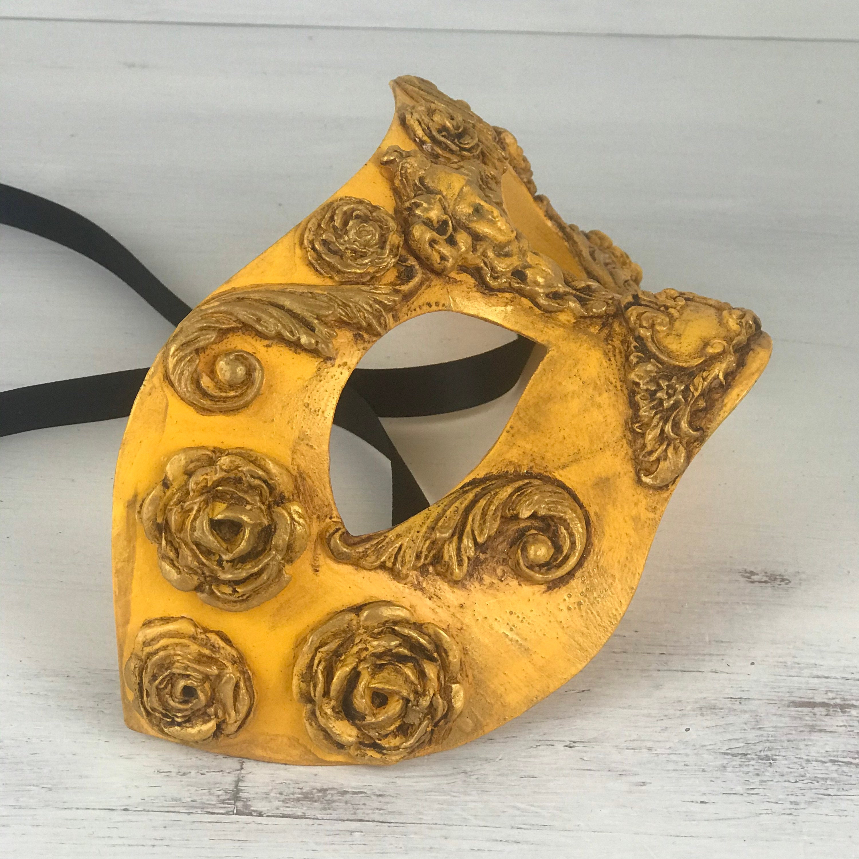 Yellow Masquerade Ball Mask Party Mask Masquerade Mask Etsy