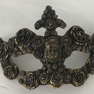 Black Masquerade Ball Mask, Party Mask, Masquerade Mask, Handmade Mask, Roses, Masks for Women, Purim Mask, Burning Man Mask, Wedding Mask
