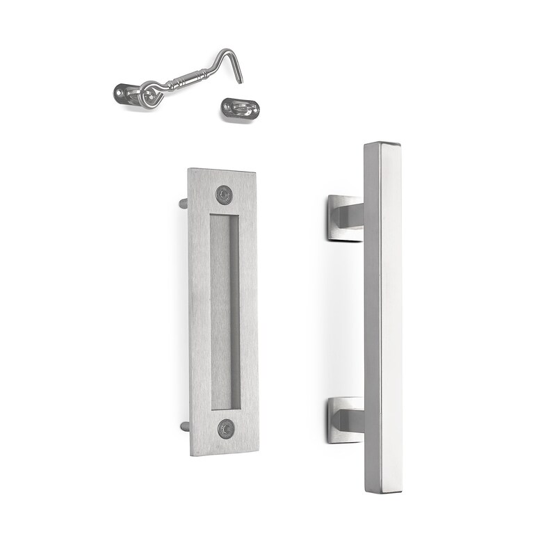 Sliding Barn Door Handle Pull Kit With Flush Mount Plate Heavy
