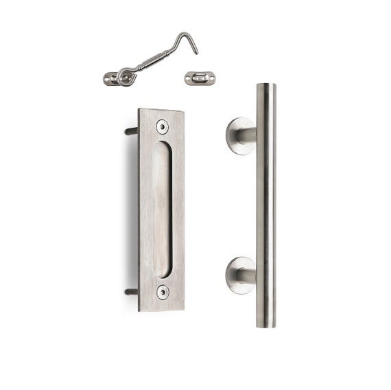 12 Stainless Sliding Barn Door Handle Pull With Flush Etsy