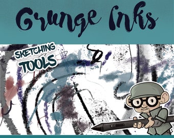 Grunge Ink Brush Tool Presets for Photoshop CS5 + (CC)