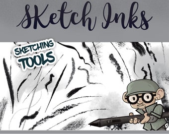 Sketch Ink Brush Tool Presets for Photoshop CS5 + (CC)