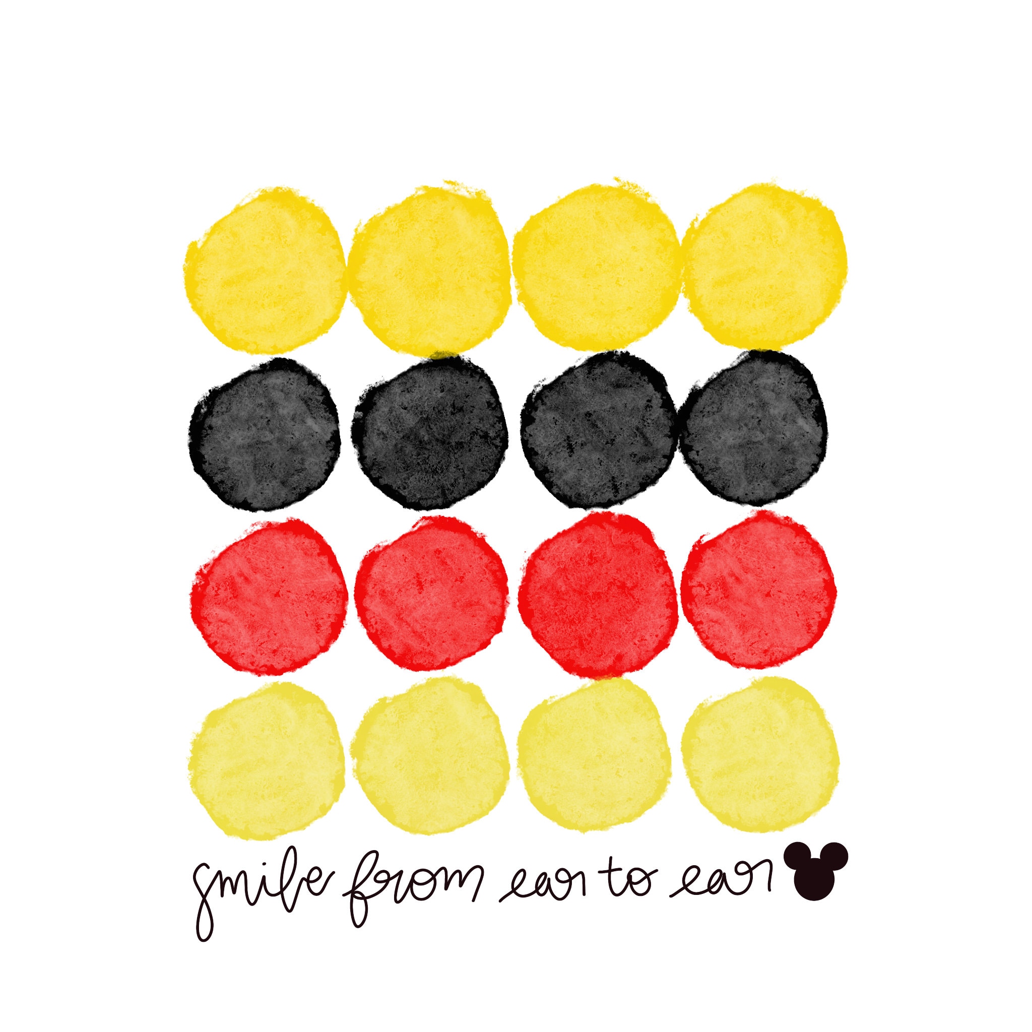 Mickey Mouse color palette print | Etsy
