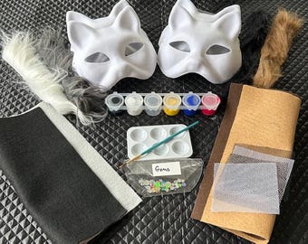 DIY Therian Cat Mask Kit With Paint