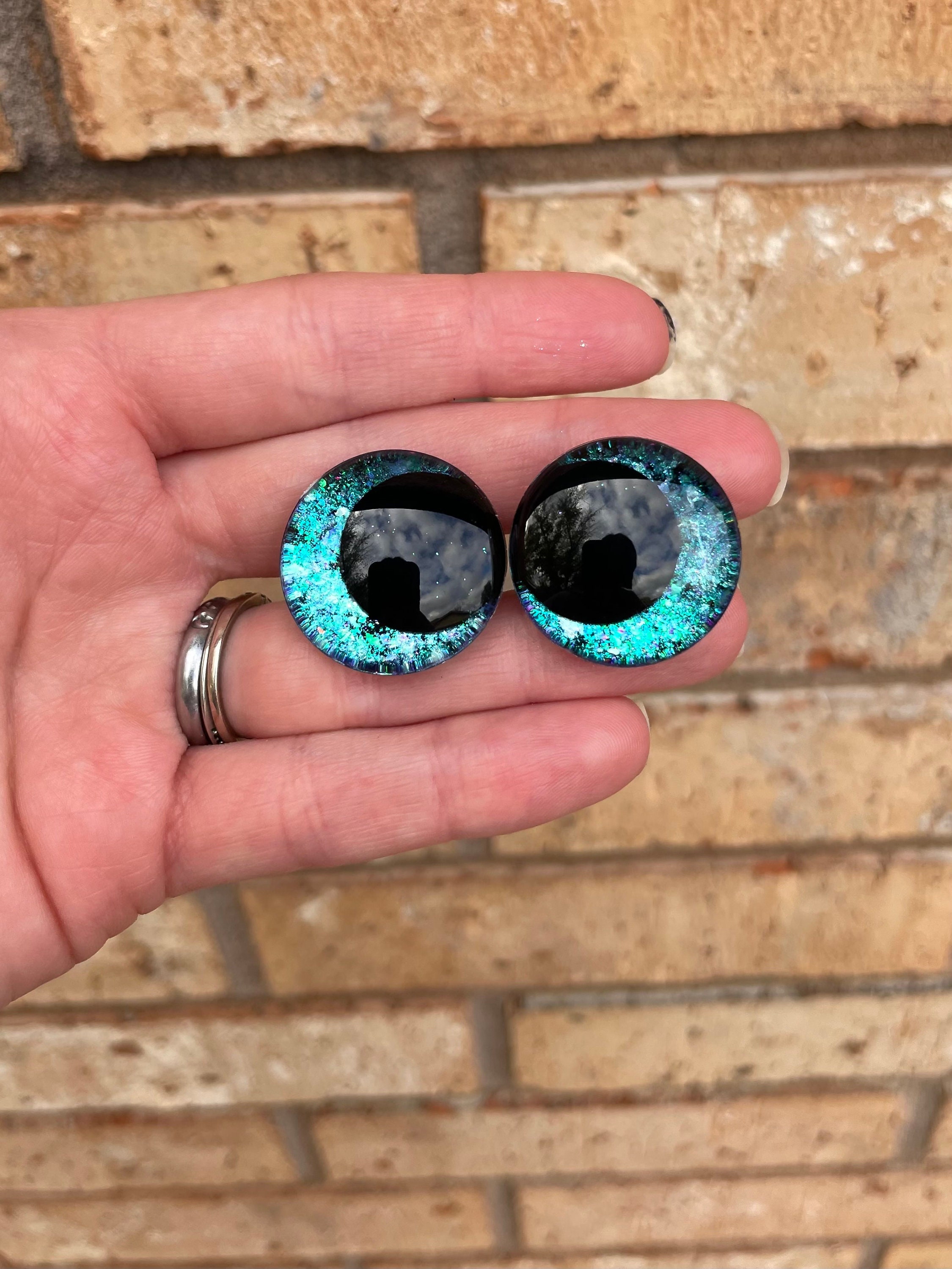 16mm Sparkling Fuchsia Pink Glitter Plastic Safety Eyes – Handmade Glass  Eyes