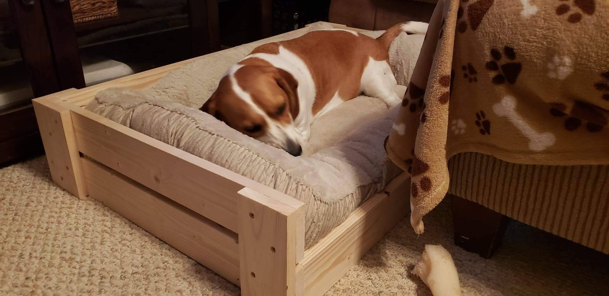 Handmade custom rustic wooden crate vintage style dog bed pet | Etsy