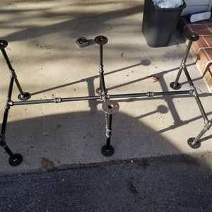 Industrial pipe table legs with welded joints made to last  1/2&quot; Diameter with middle legs for heavy tops
