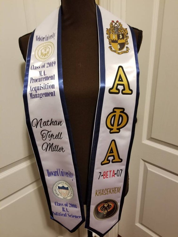 Custom Graduation Stole HBCU Style Etsy