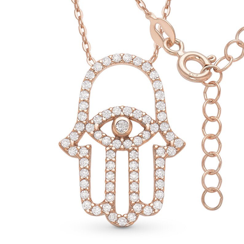 Evil Eye Enamel & CZ Crystal Pave Pendant Turkish Nazar Sterling Silver Necklace Evil Eye Enamel & CZ Crystal Pave Pendant Turkish Nazar Sterling Silver Necklace