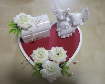 Money gift for the wedding, bride and groom, heart, blossom - great gift idea - new