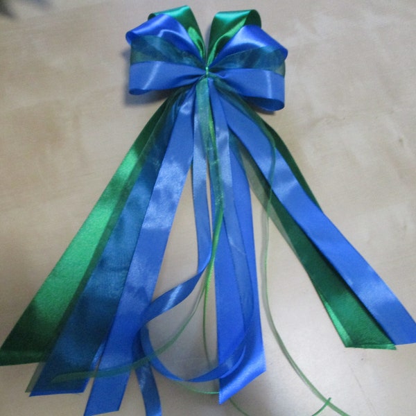 Schleife für Schultüte Geschenke große Schleife grün blau  große Schleife 40 cm Blau