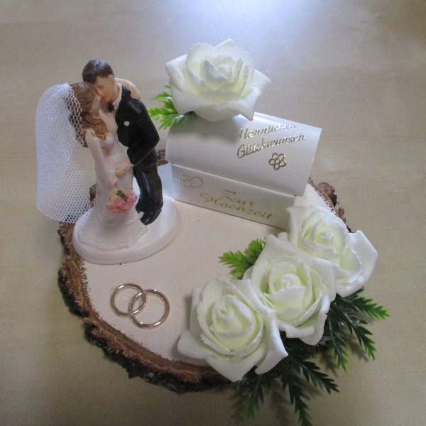 Money gift for wedding, bride and groom roses, money box, - great gift idea - new