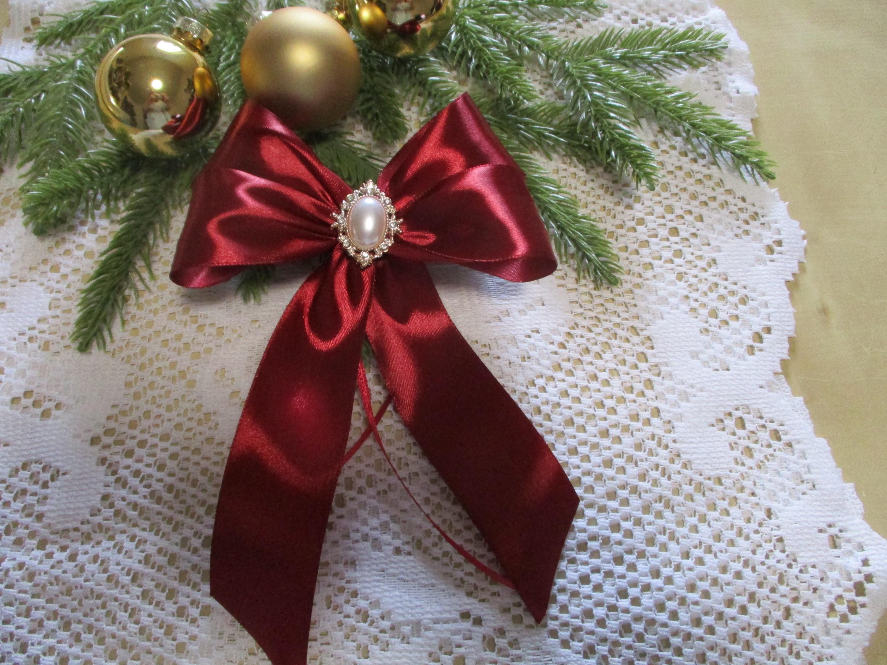 10er Pack Weihnachtsschleifen 13 x 18cm Christbaumschmuck Weihnachtsbaumschmuck Schleifen Schleife Weihnachten Handmade