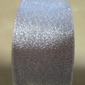 Dekoband Weihnachten Weihnachtsschleifen silber 38mm x 32m  Meter 0,35 Cent