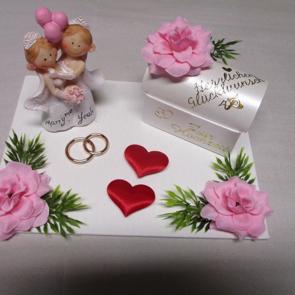 Wedding Money Gift, Newlywed Roses, Money Box, Women, Lesbian - Super Gift Idea - New