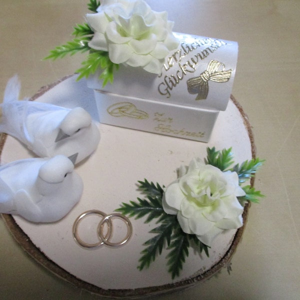 Geldgeschenk zur Hochzeit, Brautpaar Tauben Rosen, Geldbox, - Super Geschenkidee - Neu