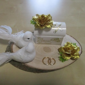 Geldgeschenk zur Hochzeit,goldene Hochzeit  Brautpaar Rosen, Geldbox,  - Super Geschenkidee - Neu