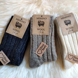 Merino Wool Socks  Very Warm and Thick High Quality Natural Wool Unisex Socks