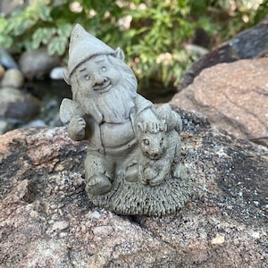 Handmade Garden Gnome Display Cement Statue