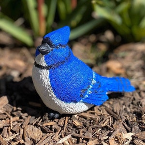 Handcrafted Blue Jay Cement Figurine