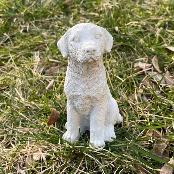 Handmade Labrador Retriever Cement Statue Stone Finish or White Finish