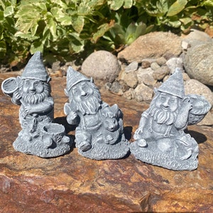 Drei Gartenzwerge Set Handgemachte Zement Figuren