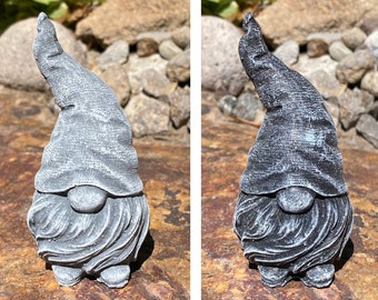 Estatua de gnomo de jardín de cemento hecha a mano