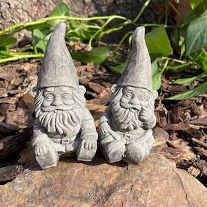 Fröhliches Paar Gartenzwerge Handgemachte Zement Statuen